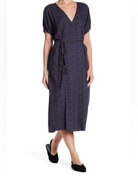 Vince Silk Celestial Wrap Midi Dress XS
